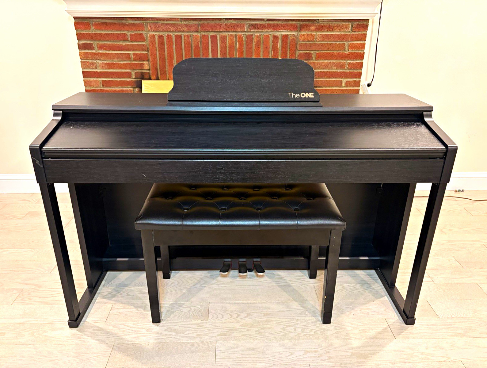 The ONE 88-Key Weighted Digital Home Piano Black w/ 3 Pedals, Bench, Adapter