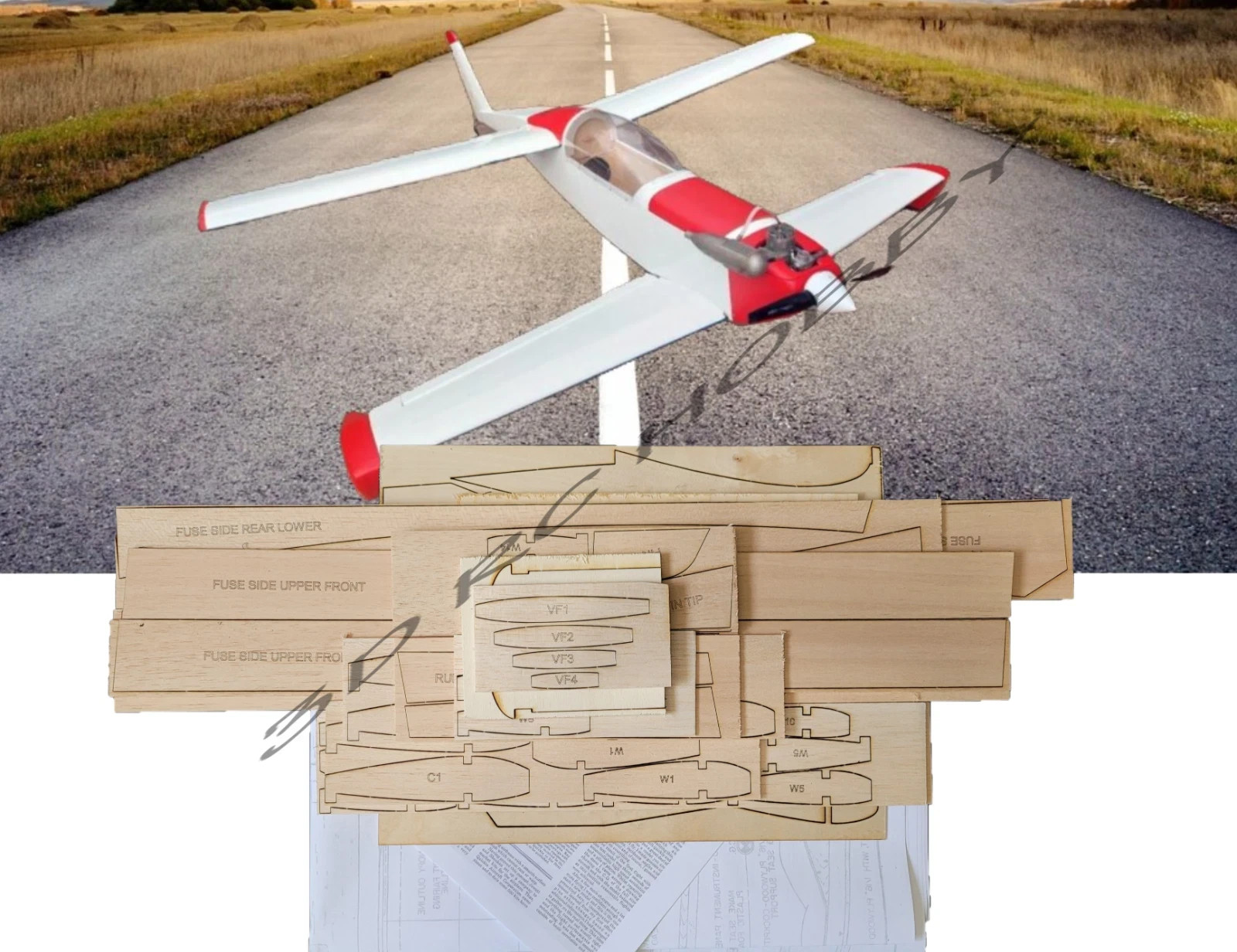 QAC Rutan Quickie 55" In Wingspan RC Airplane Laser Cut Balsa & Ply Short Kit