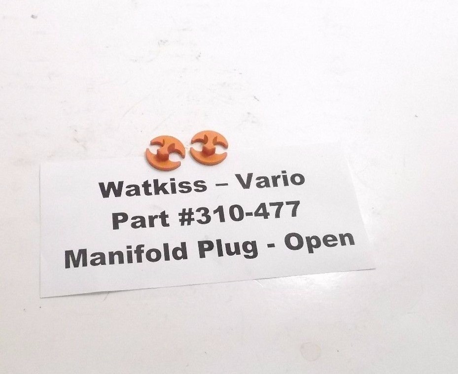 Lot of 2 WATKISS VARIO 310-477 Manifold Plugs - Open - Prepaid Shipping