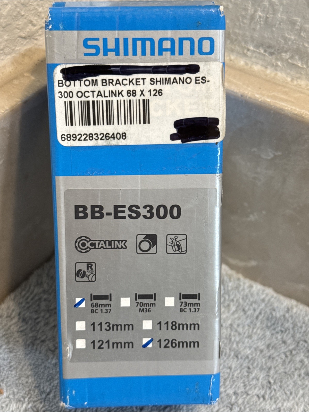 Shimano ES300 Bottom Bracket 68 x 126mm Octalink V2 Spline English [caw]