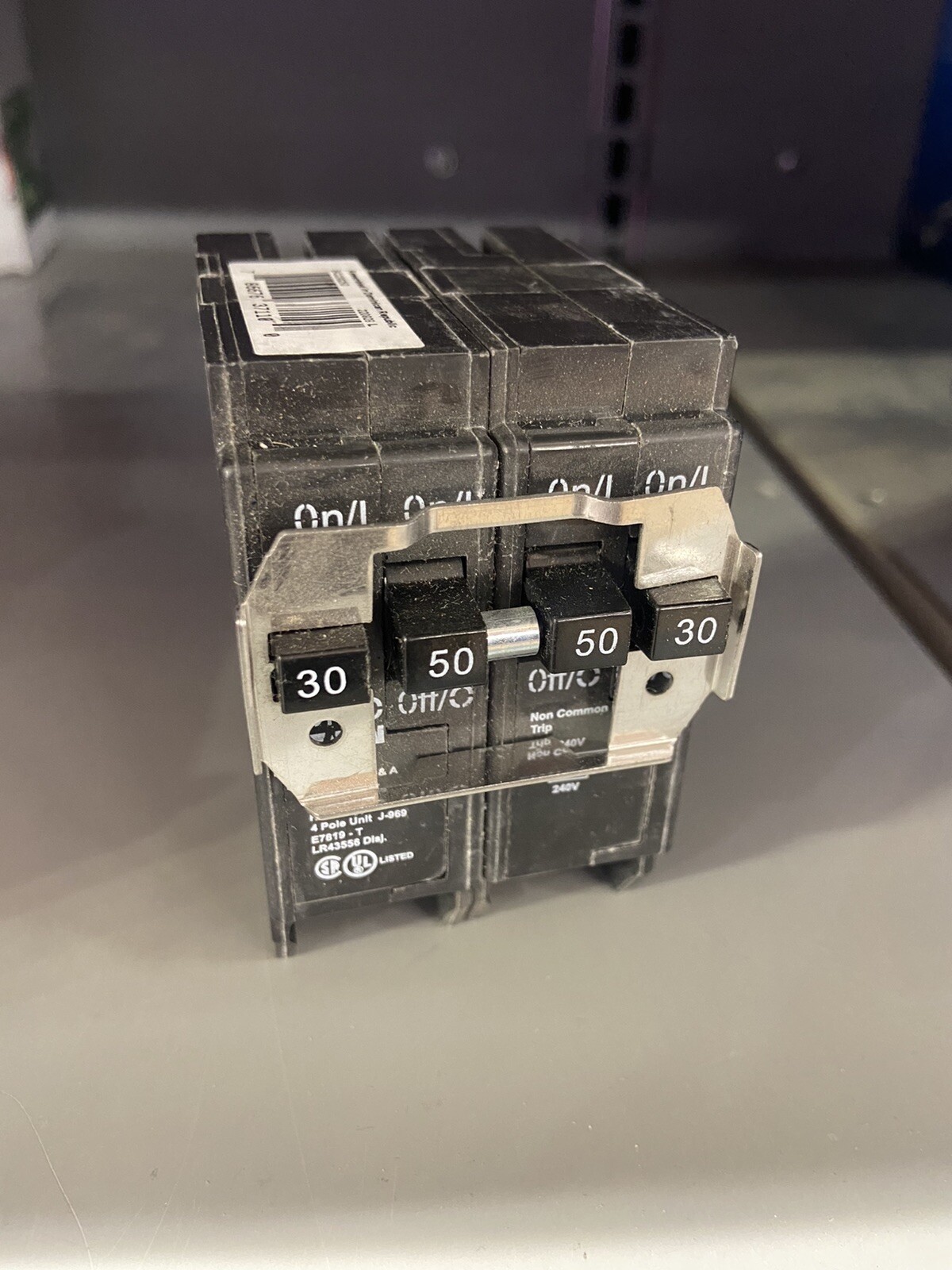 Eaton BQ230250 30Amp/50Amp Quad-Pole Independent Trip Quadplex Circuit Breaker