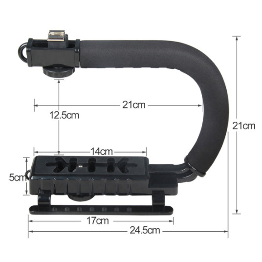 U/C Shaped Holder DV Grip Video Handheld Stabilizer for DSLR Camera Phone Light