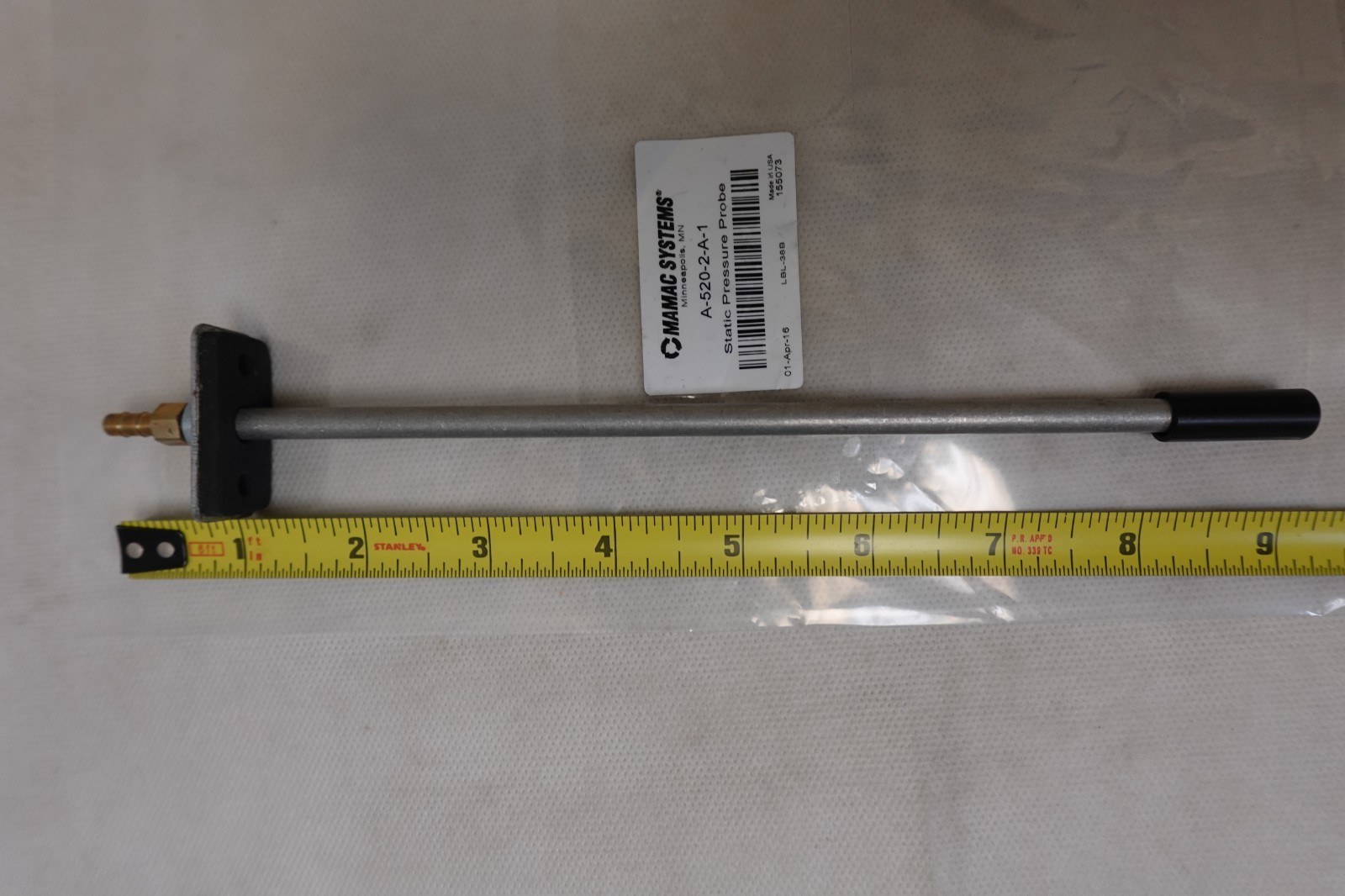 Mamac Systems 8" Static Pressure Probe A-520-2-A-1 ~ NOS ~ Same Day Shipping