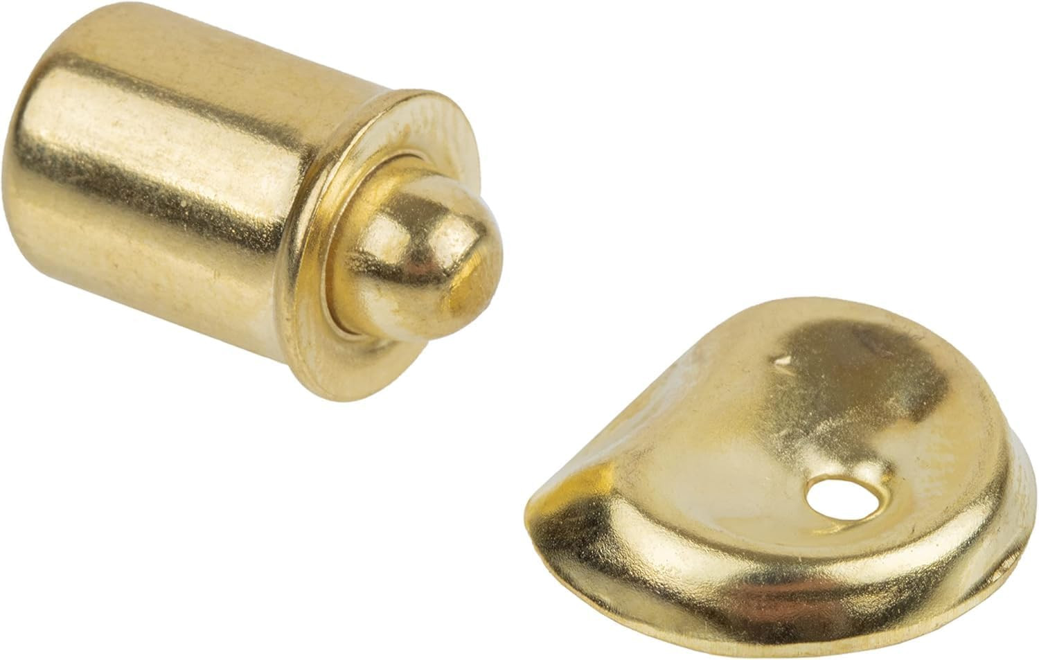Brass Plated Spring Loaded Bullet Catch with Striker Plate - 3/8" Diameter - Har
