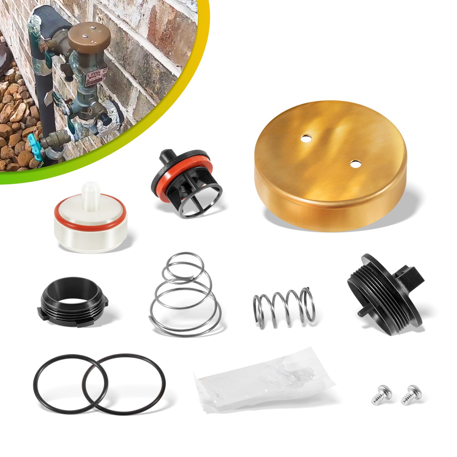 Replace for Watts 0887727 1/2 3/4 Inch Pressure Vacuum Breaker Total Repair Kit