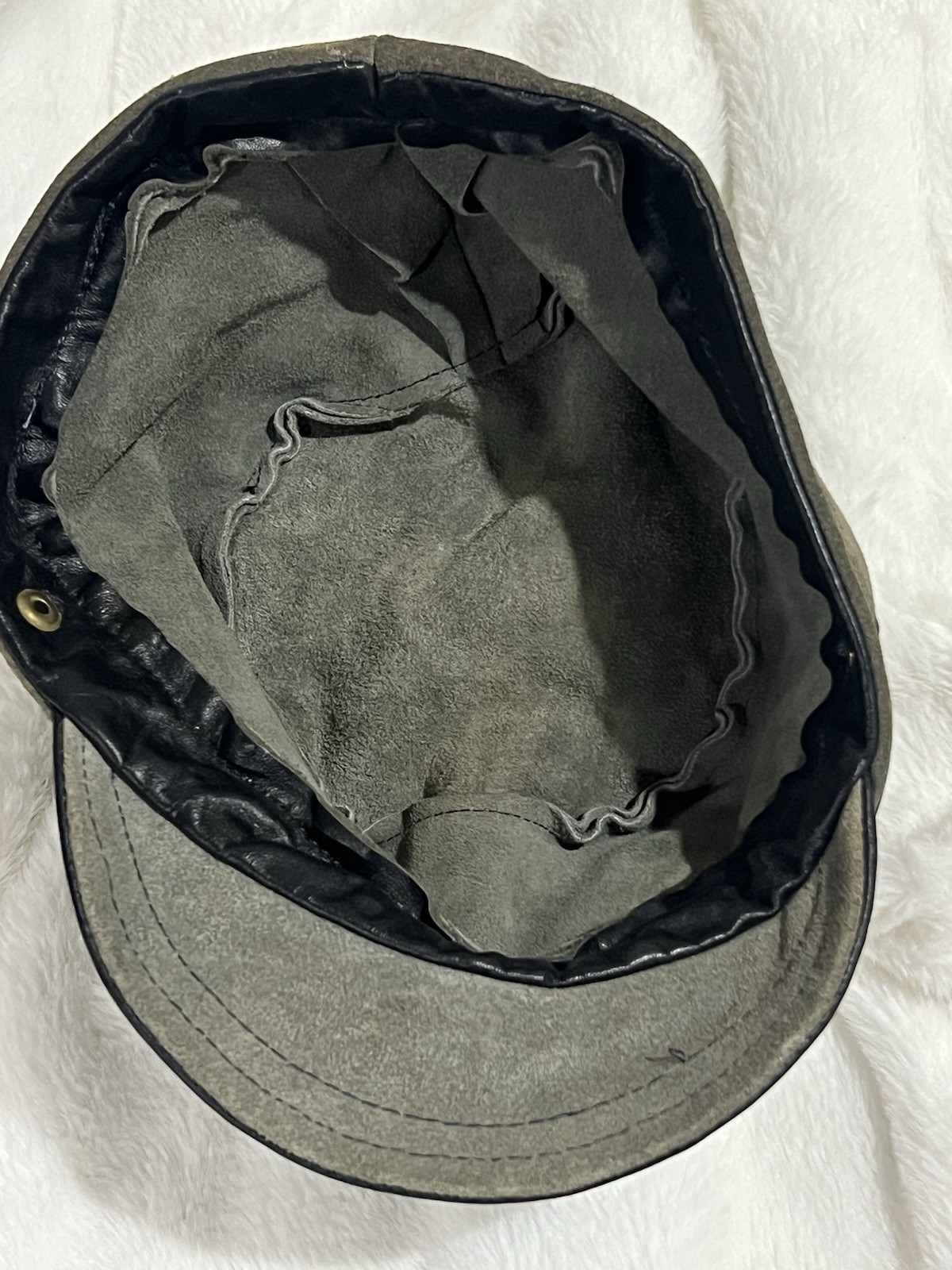 Vintage Reenactment Leather & Suede Cap Hat