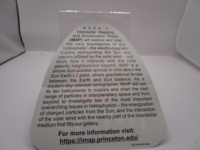 IMAP NASA INTERSTELLAR MAP ACCELERATION PROBE SPACE MISSION STICKER DECAL 4.5X5