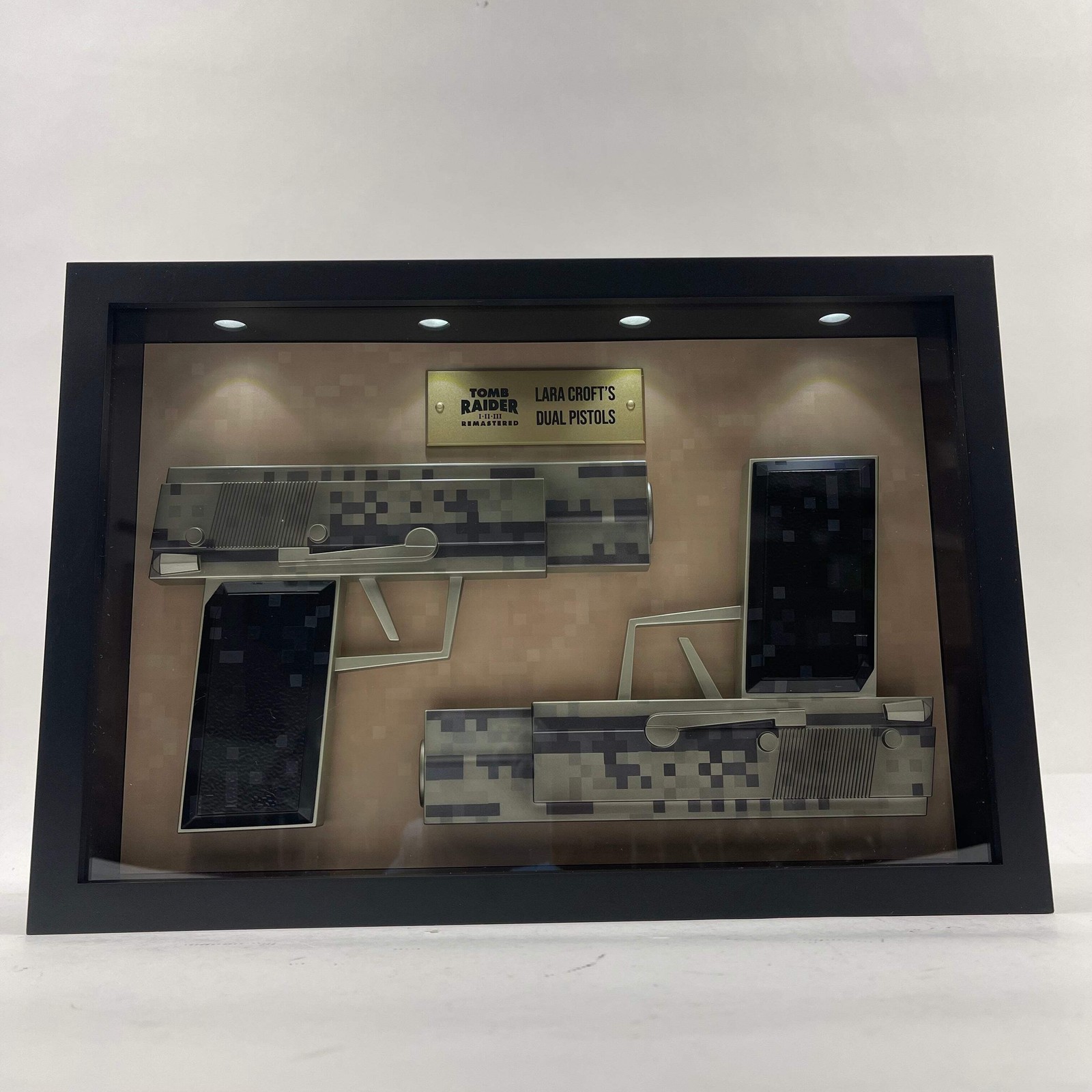New Limited Run Games Tomb Raider I-III Remastered Pistol Replicas Shadowbox