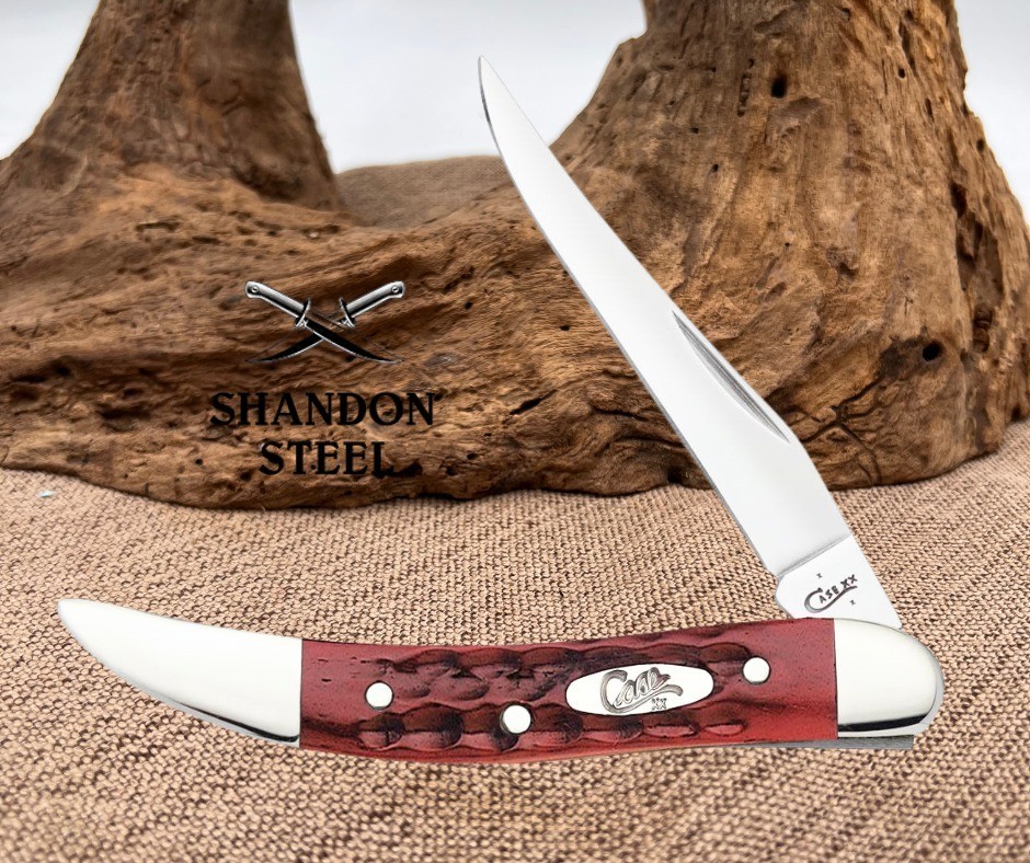 CASE Pocket Worn® Old Red Bone Corn Cob Jig Small Texas Toothpick Knife #00792