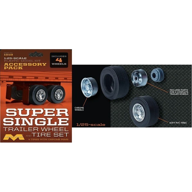 Moebius Models 1018 Super Single Trailer Wheel & Tire Set 1/25 scale