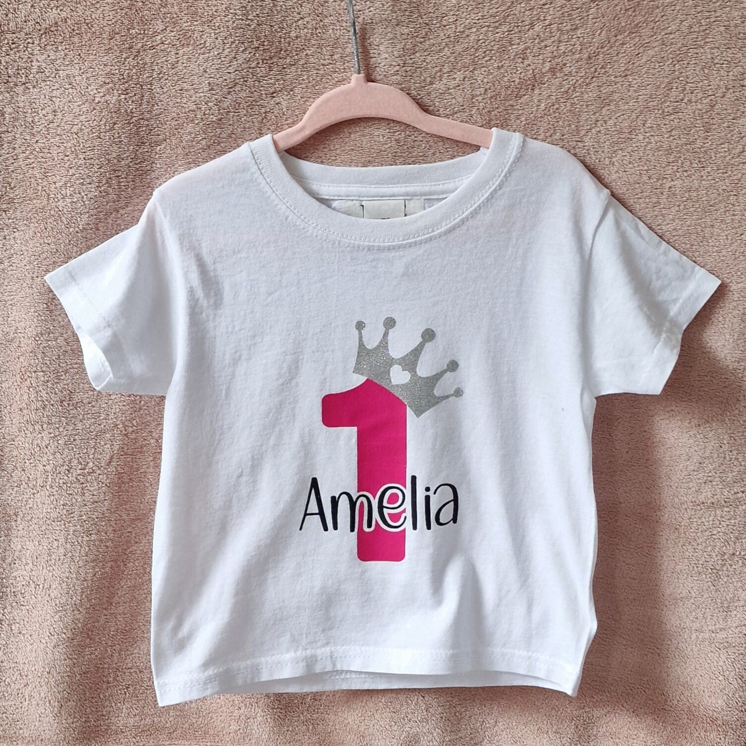 First Birthday Crown T-Shirt personalised i am one top 1st