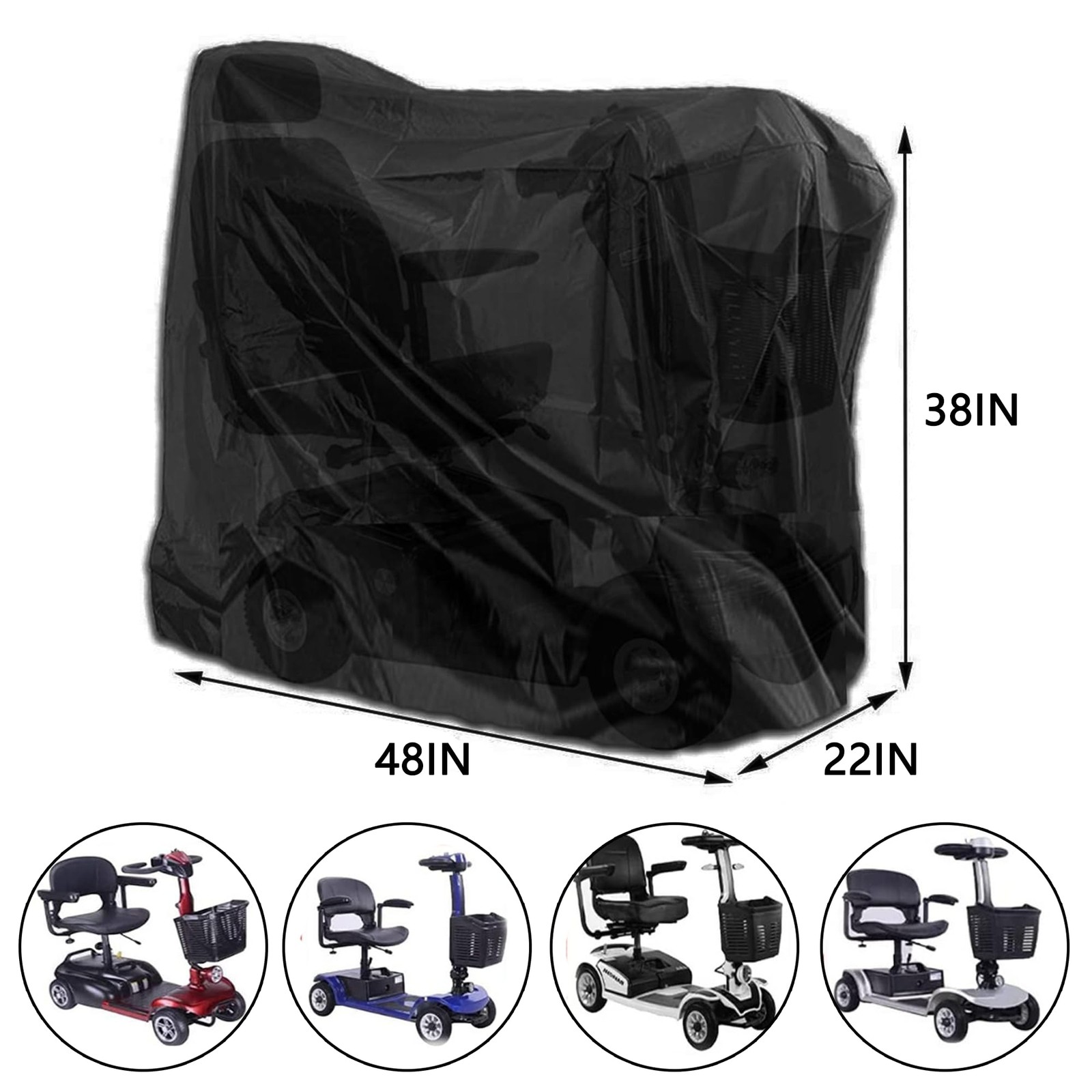 Mobility Scooter Cover, Waterproof, Windproof, Protects from Dust, Snow, Sun,...