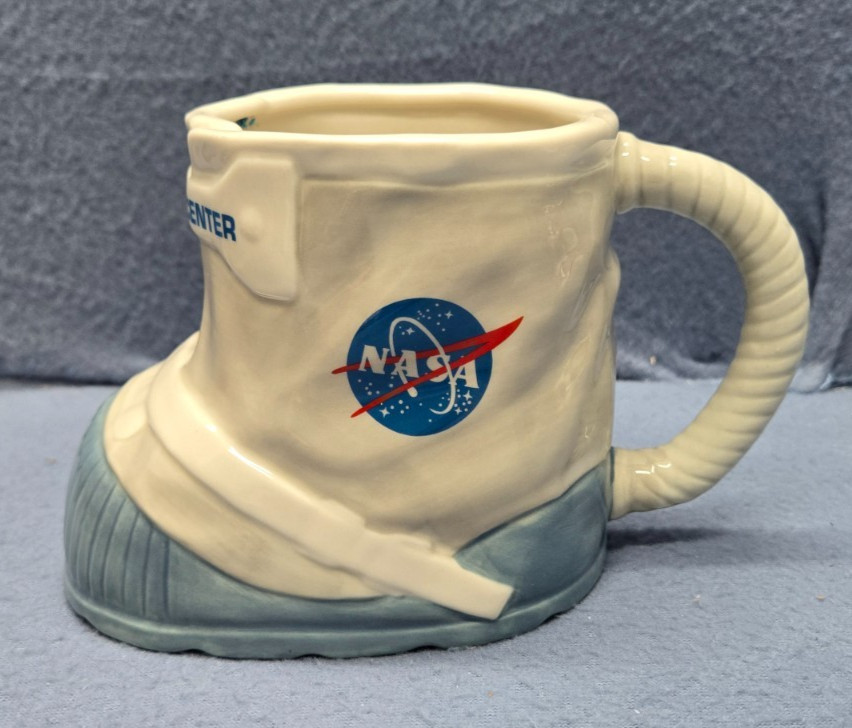 NASA - Cosmosphere Space Boot Coffee Mug Cup Blue/White/Gray Collectible