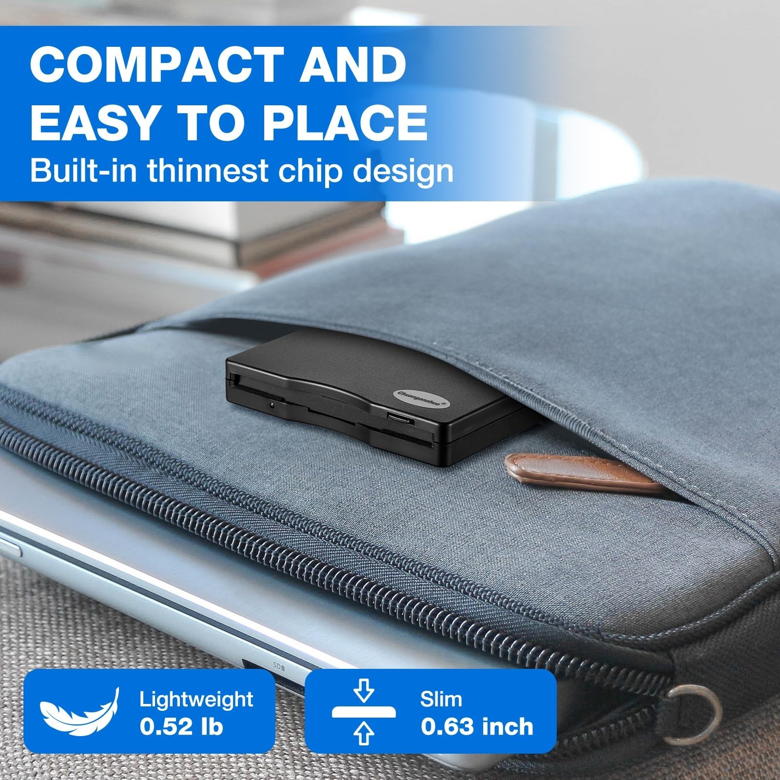 3.5" USB Floppy Disk Reader Drive for PC & Laptop - Windows Compatible, Frosted