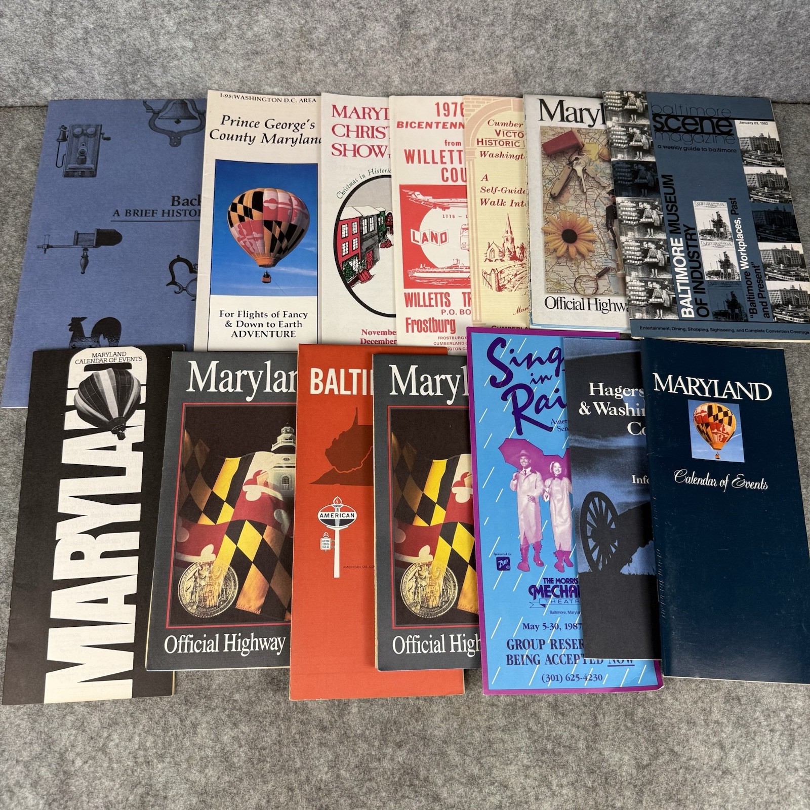 Lot Of 14 Vintage Maryland Travel Pamphlets Maps And Brochures 1970-1990s