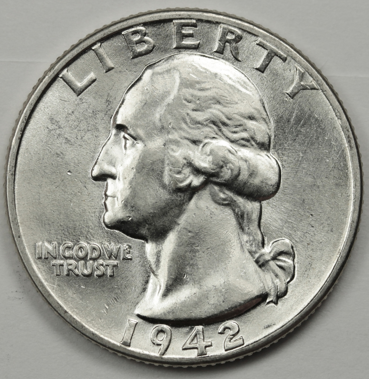 1942-p Washington Quarter.  Nice B.U.  86628   (Inventory A)
