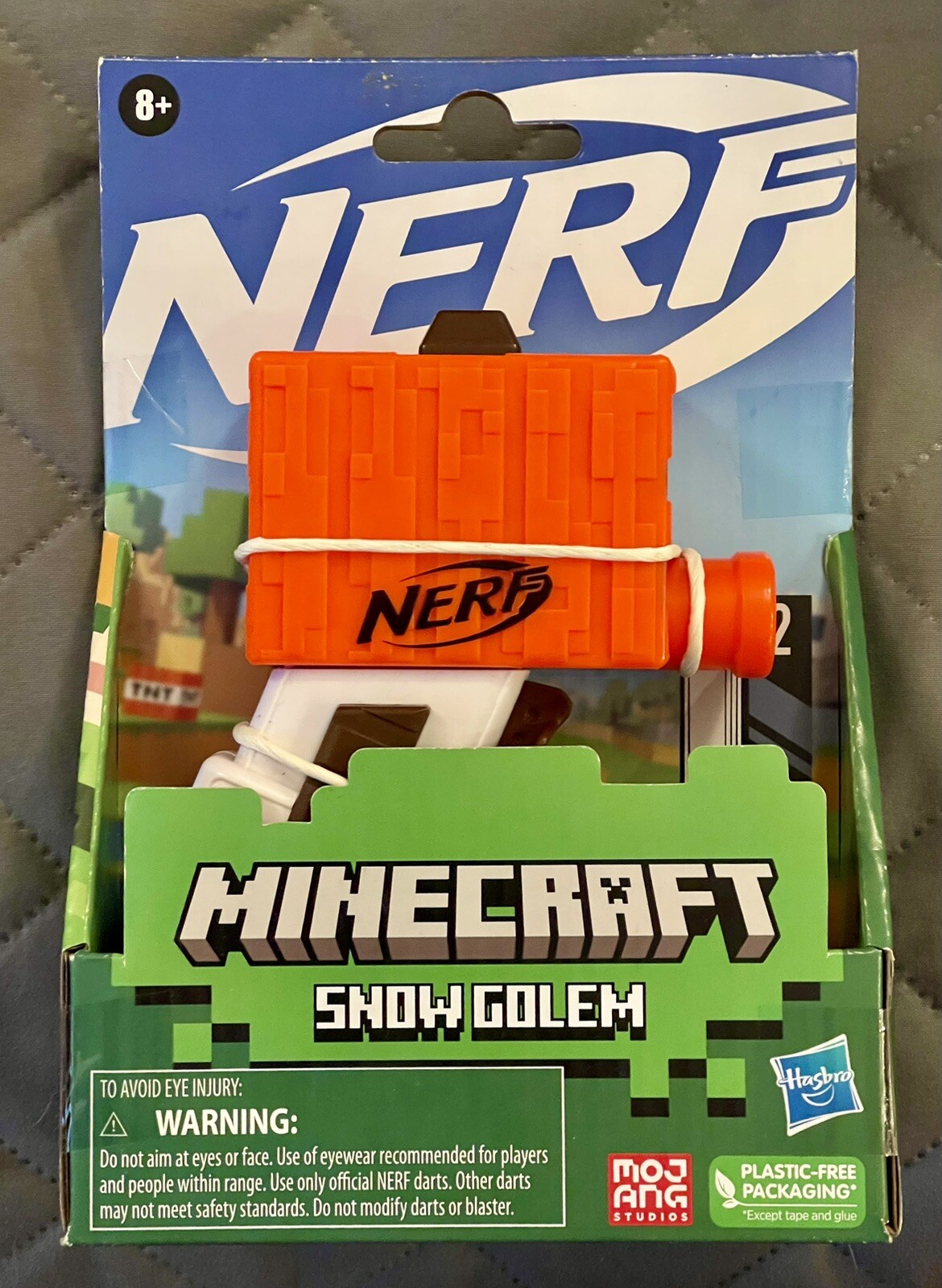 NERF MINECRAFT SNOW GOLEM Mini Blaster w/ 2 Elite Soft Darts /Bullets FREE SHIPN