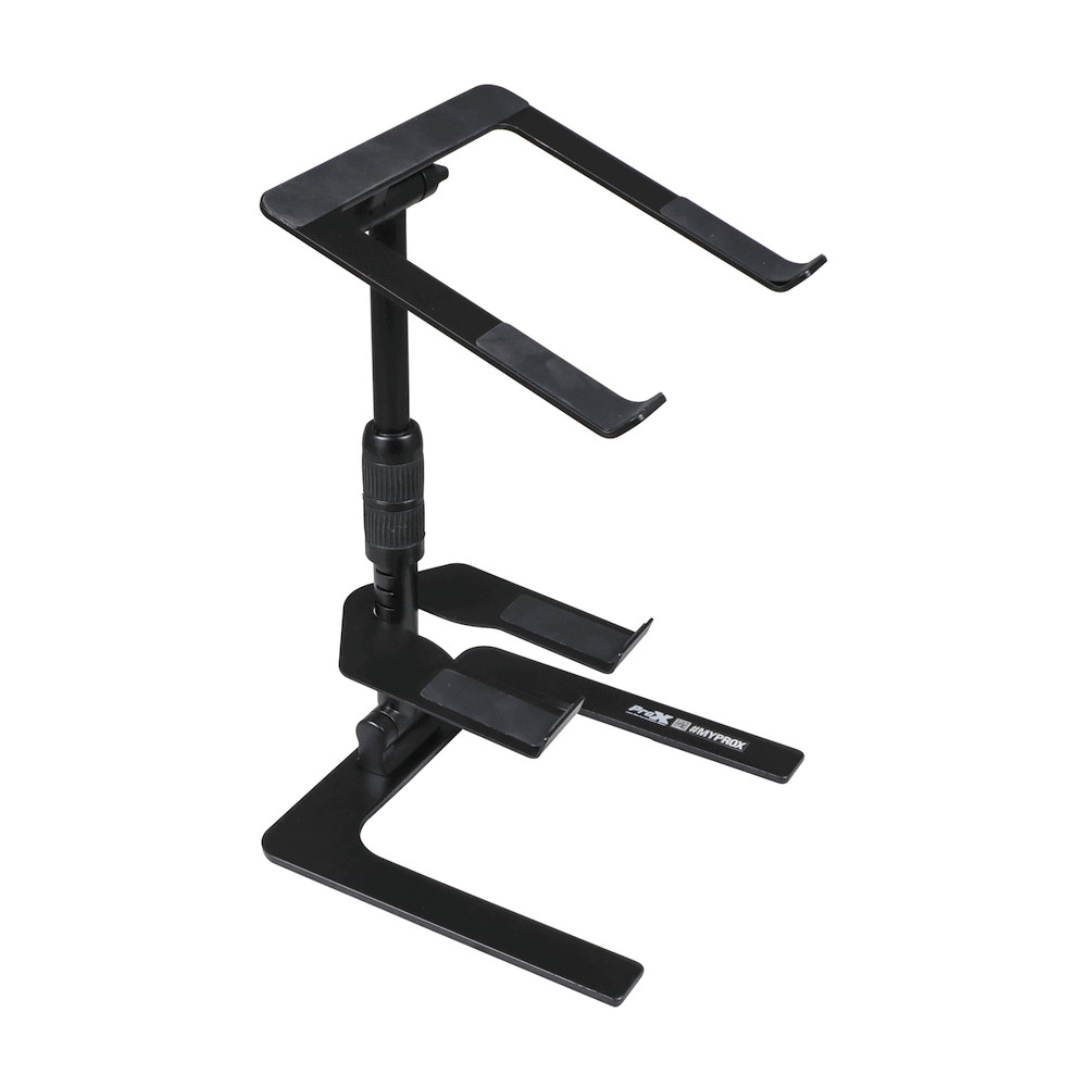 Pro X Folding DJ Laptop Stand w/ Adjustable Height Accessory Tray + Carrying Bag