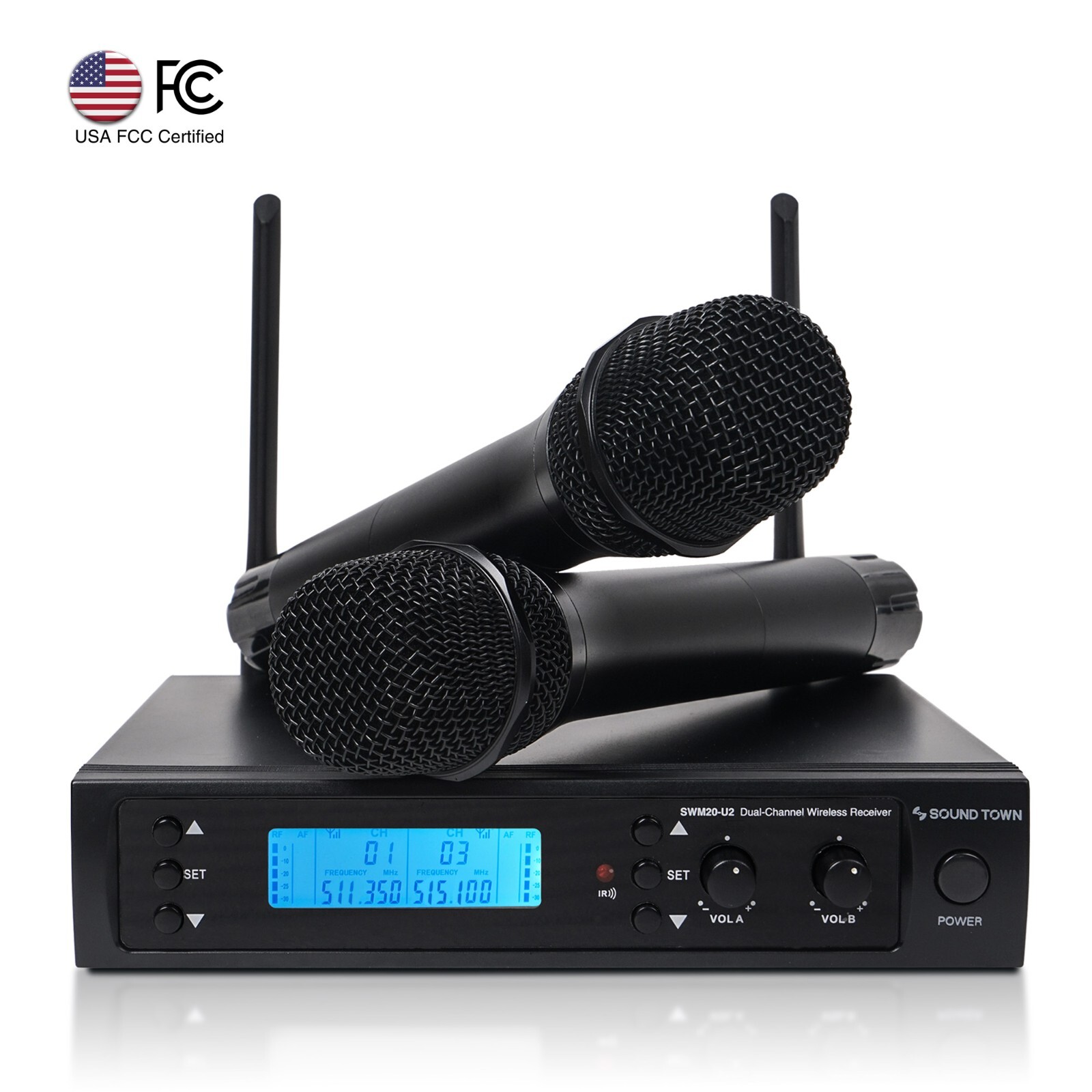 OPEN BOX: Sound Town 200-Channel UHF Wireless Mic 2 Handheld (SWM20-U2HHV2-R)