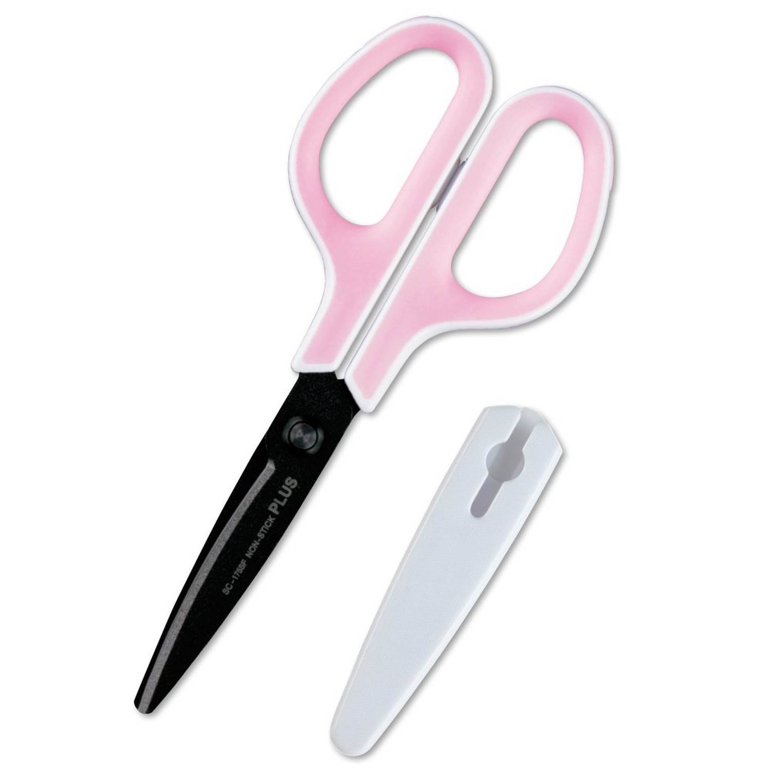Plus Scissors SC-175SF Fit Cut Curved Fluorine Coated Memory Foam Grip White/...