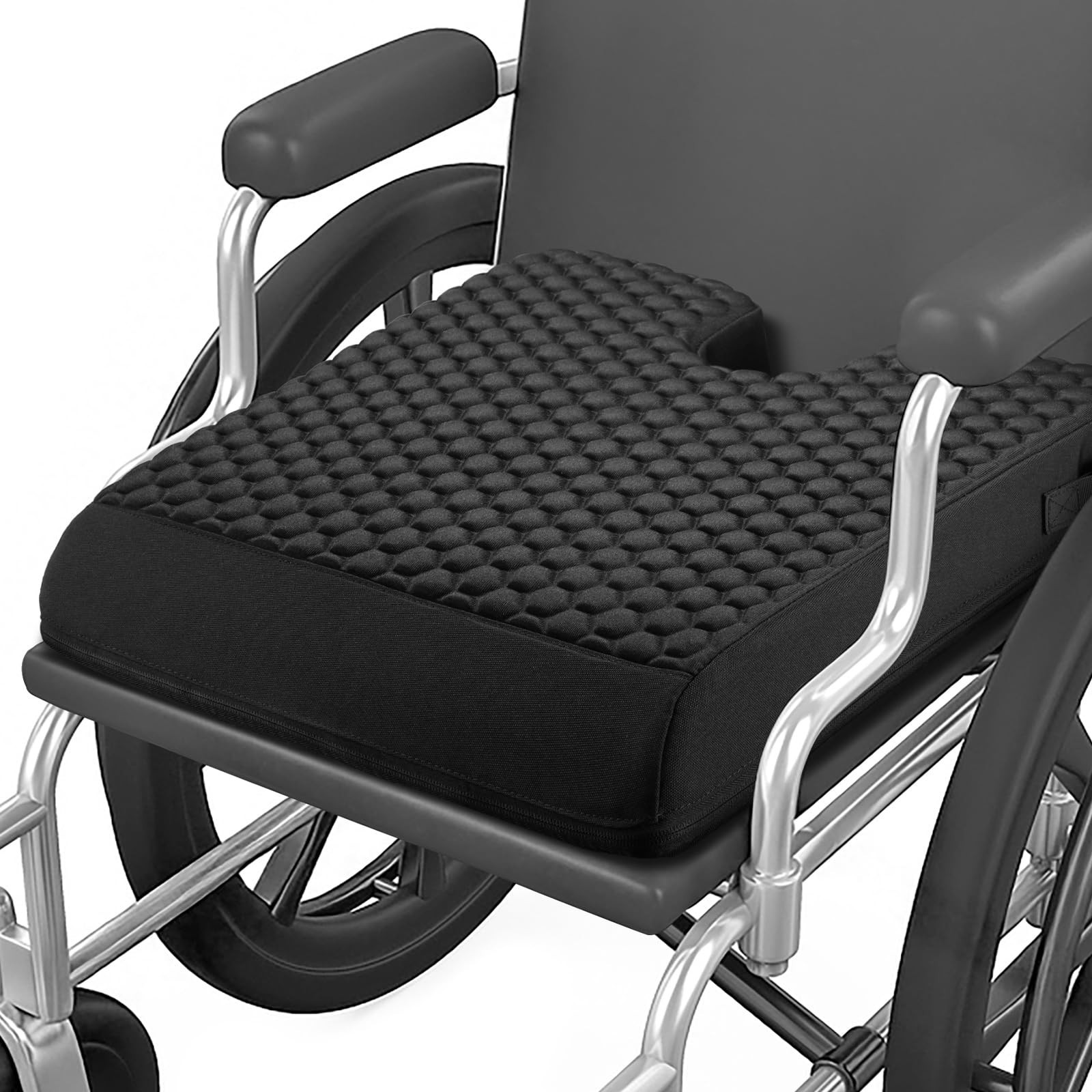Wheelchair Seat Cushion with Honeycomb Message Dots & High Resilient Foam (18...
