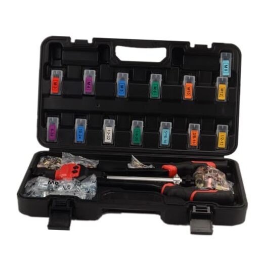 155PC Hand Rivet Nut Tool Kit, Professional Nutsert Tool Kit with 14 Metric