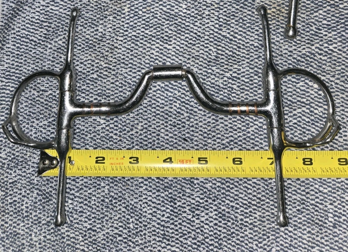 5.75" generic Mylers Full Cheek Bit, Hooks, Roller, Port, Copper, XL Draft
