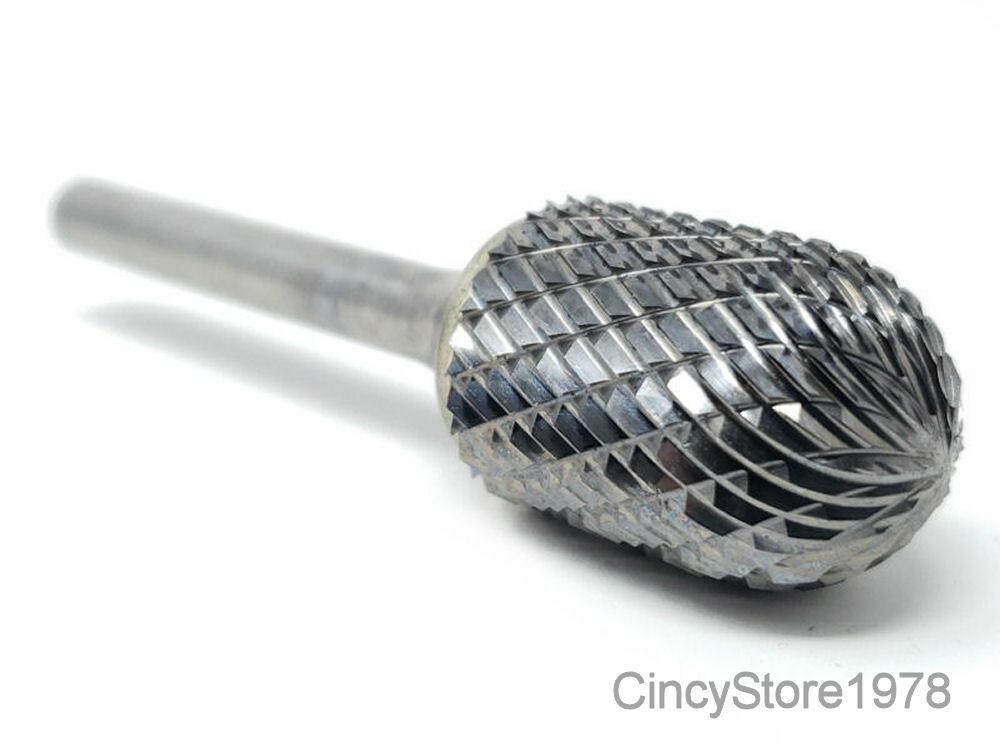 SC7D Cylindrical Cut Tungsten Carbide Burr Bur Cutting Tool Die Grinder Bit 1/4"