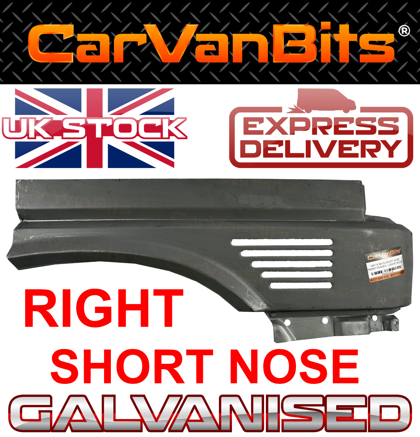 FOR VW T4 TRANSPORTER 96-03 FRONT LOWER REPAIR PANEL FENDER WING SHORT NOSE R