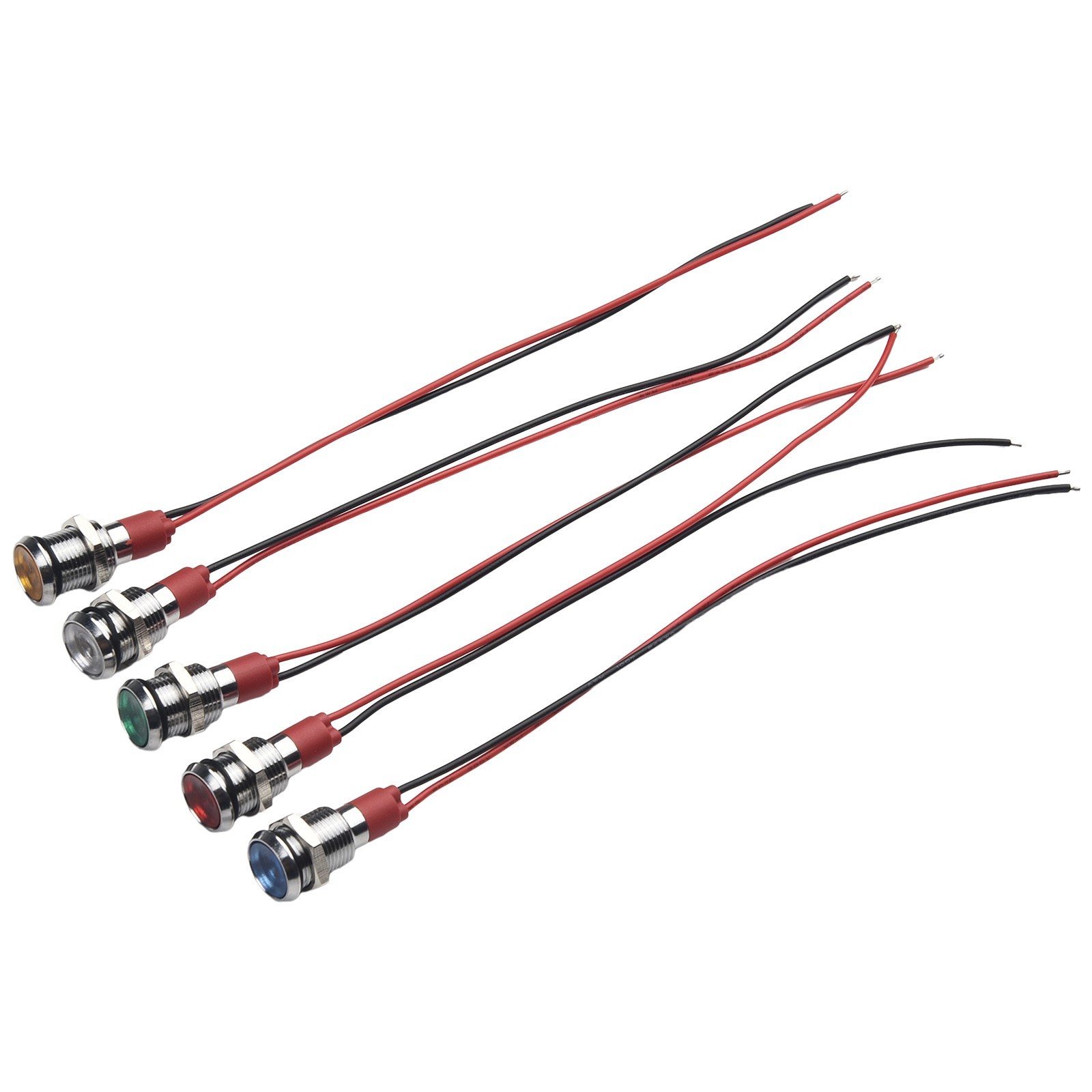 4 Pack 10mm Waterproof LED Metal Signal Indicators for Electrical Systems