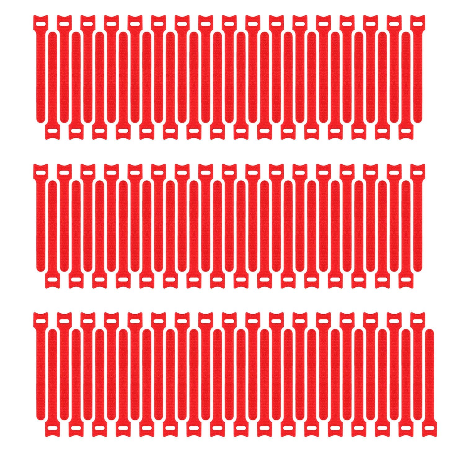 100 PCS Reusable Fastening Cable Ties Adjustable Wire Management 7 Inch Red