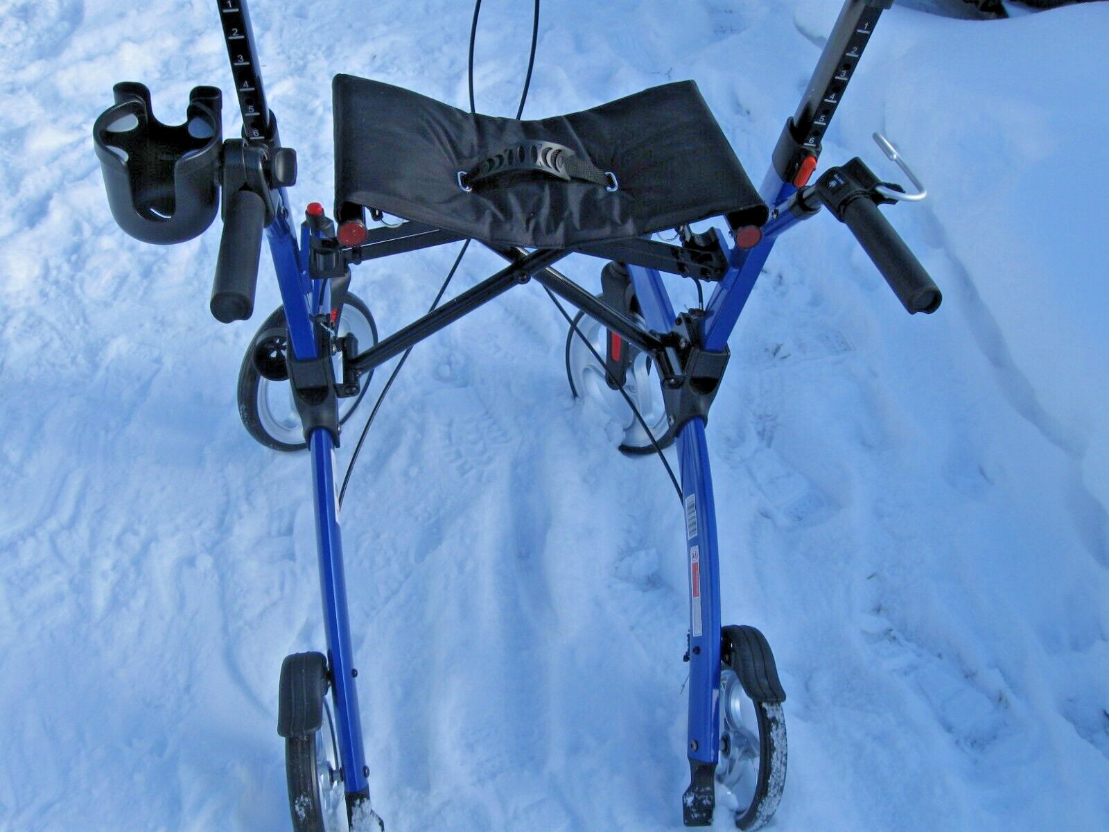 Nova Dragon Fold n’ Go Rise UP Rollator Upright STANDING WALKER Bright BLUE
