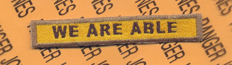 US ARMY "WE ARE ABLE" armor tank TD tab patch