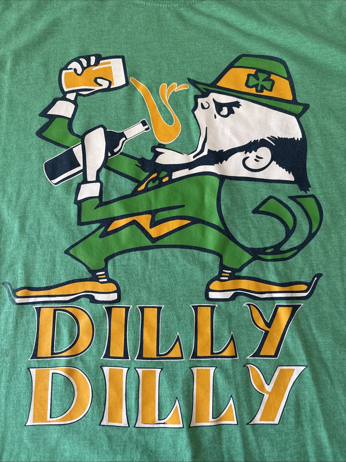 Notre Dame Drunk Leprechaun T Shirt Tailgate Football Drinking Men’s Size 2XL*