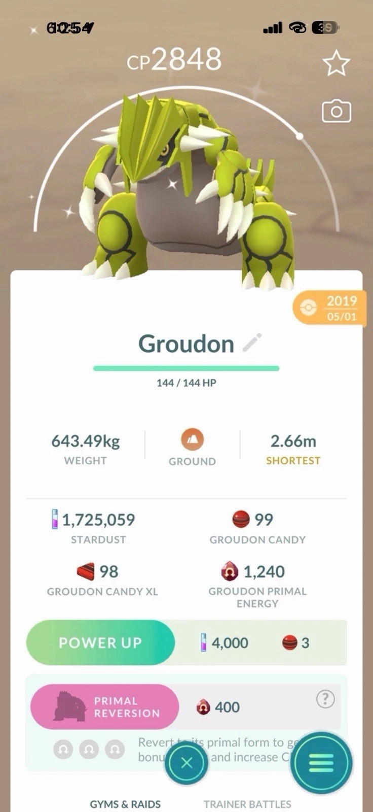 Shiny Groudon ✨ Pokémon ✨ 1 Mill. Or reg G0 ✨LUCKY Guaranteed TRADE✨