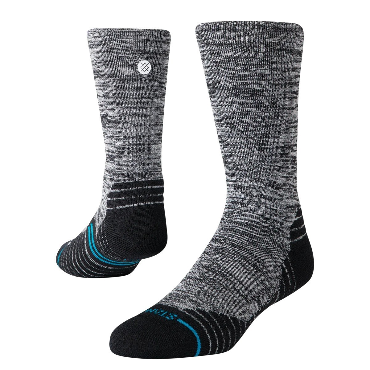 Stance Mid Wool Crew Socks Black Grey Stripe A458A24MID Merino FreshTek Infiknit