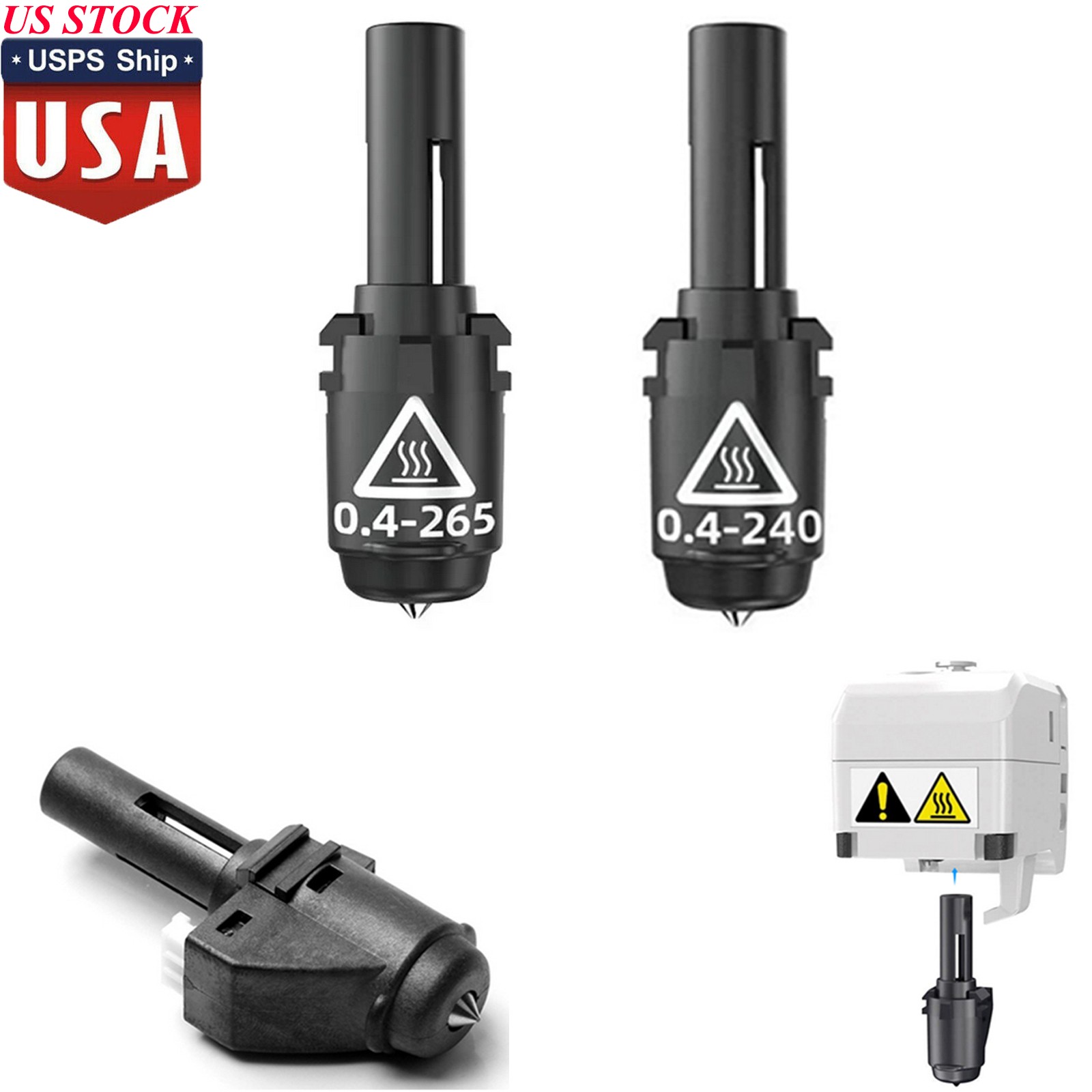 For Flashforge Adventurer 3/4 3D Printer Hotend 0.4mm 240/ 265°C Nozzle Assembly