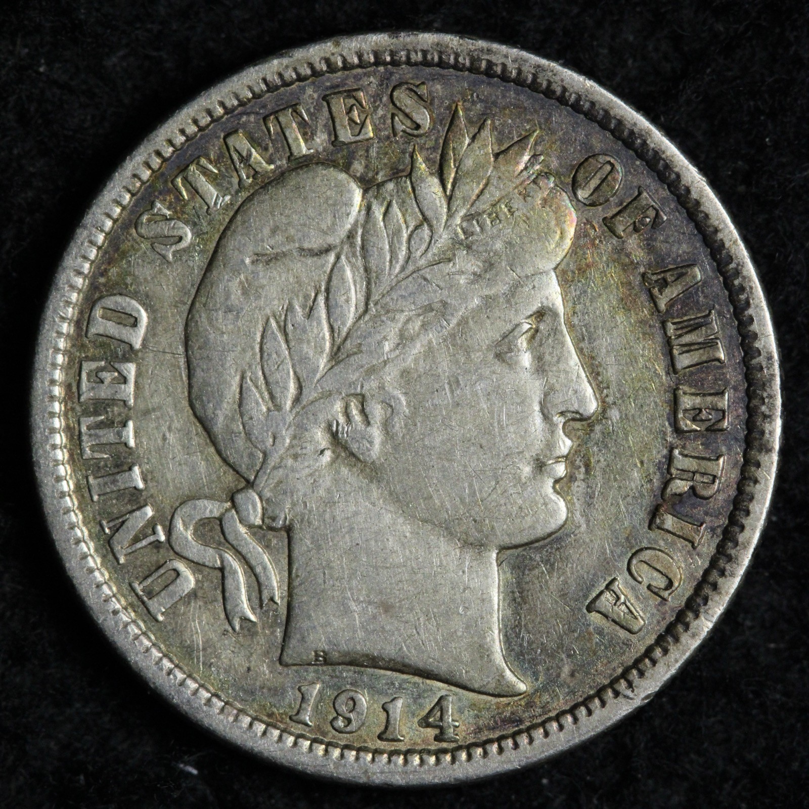 1914-D Barber Silver Dime AU E311 DTP