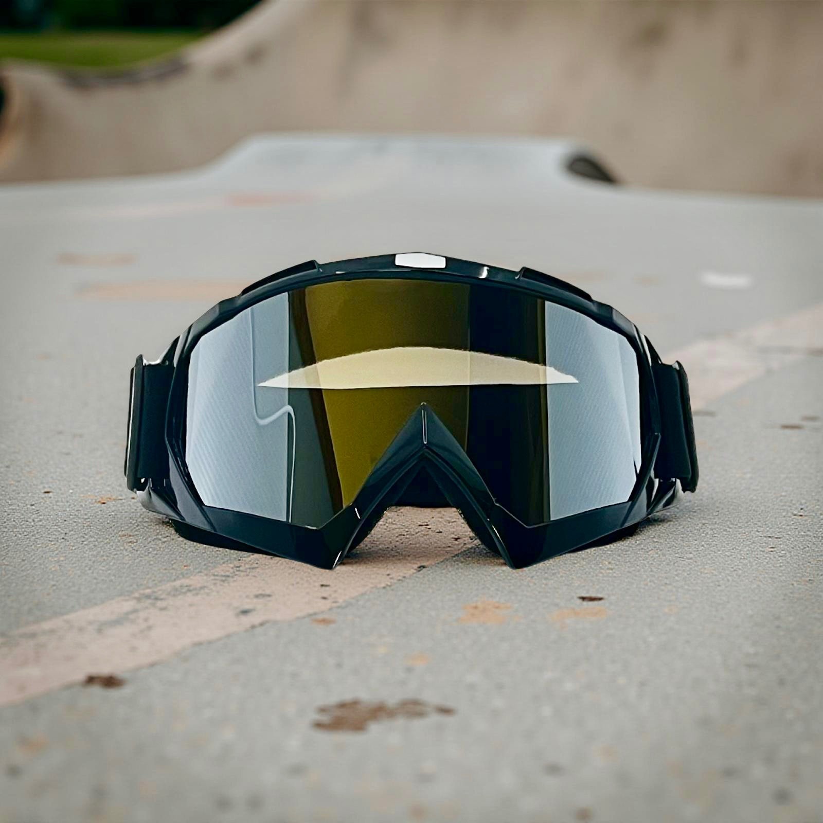 Motocross MX ATV Goggles Adult Offroad Dirt Bike Glasses Eyewear Black Frame