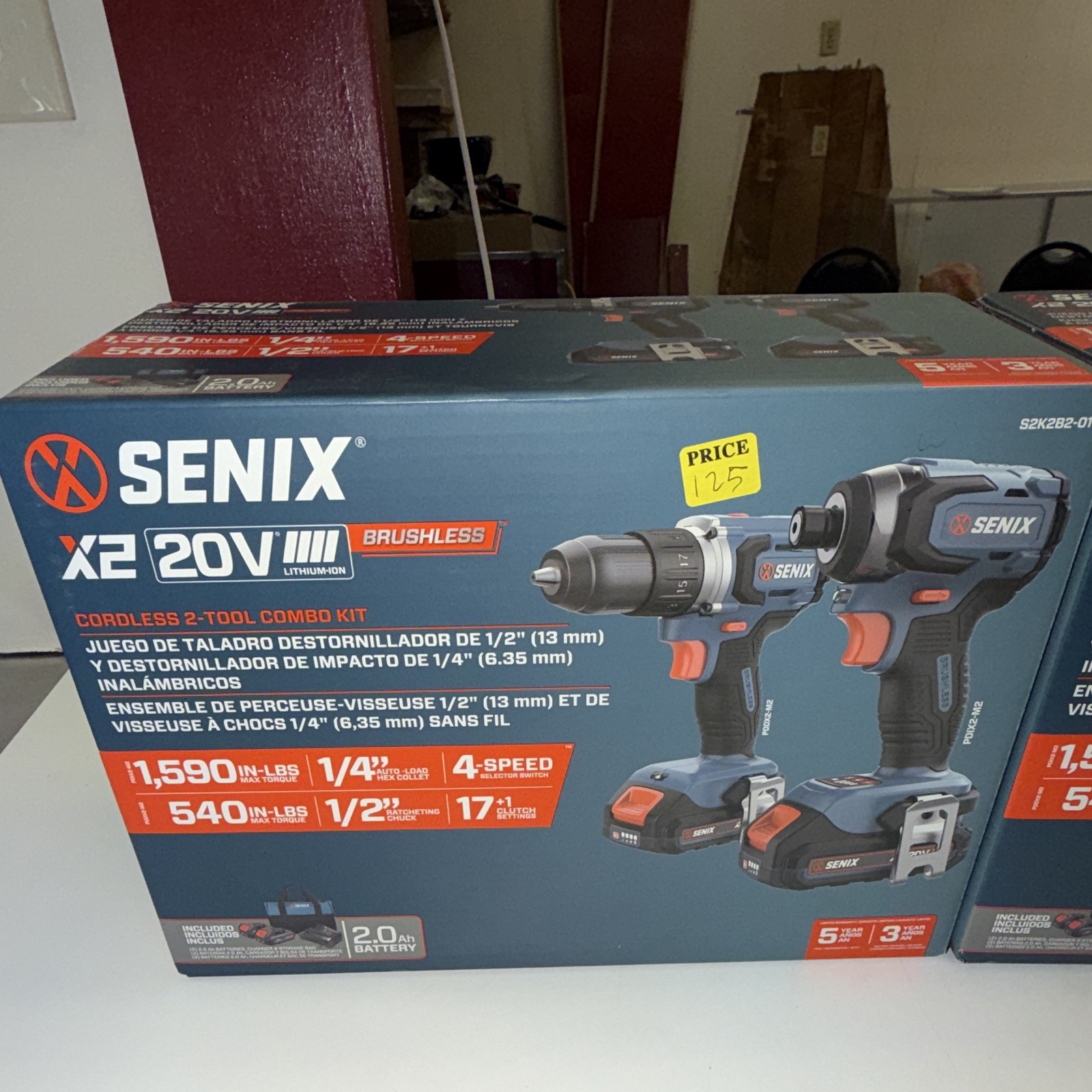 SENIX X2 20V Brushless Cordless 2-Tool Combo Kit w/ 1 Li-Ion Battery S2K2B2-01