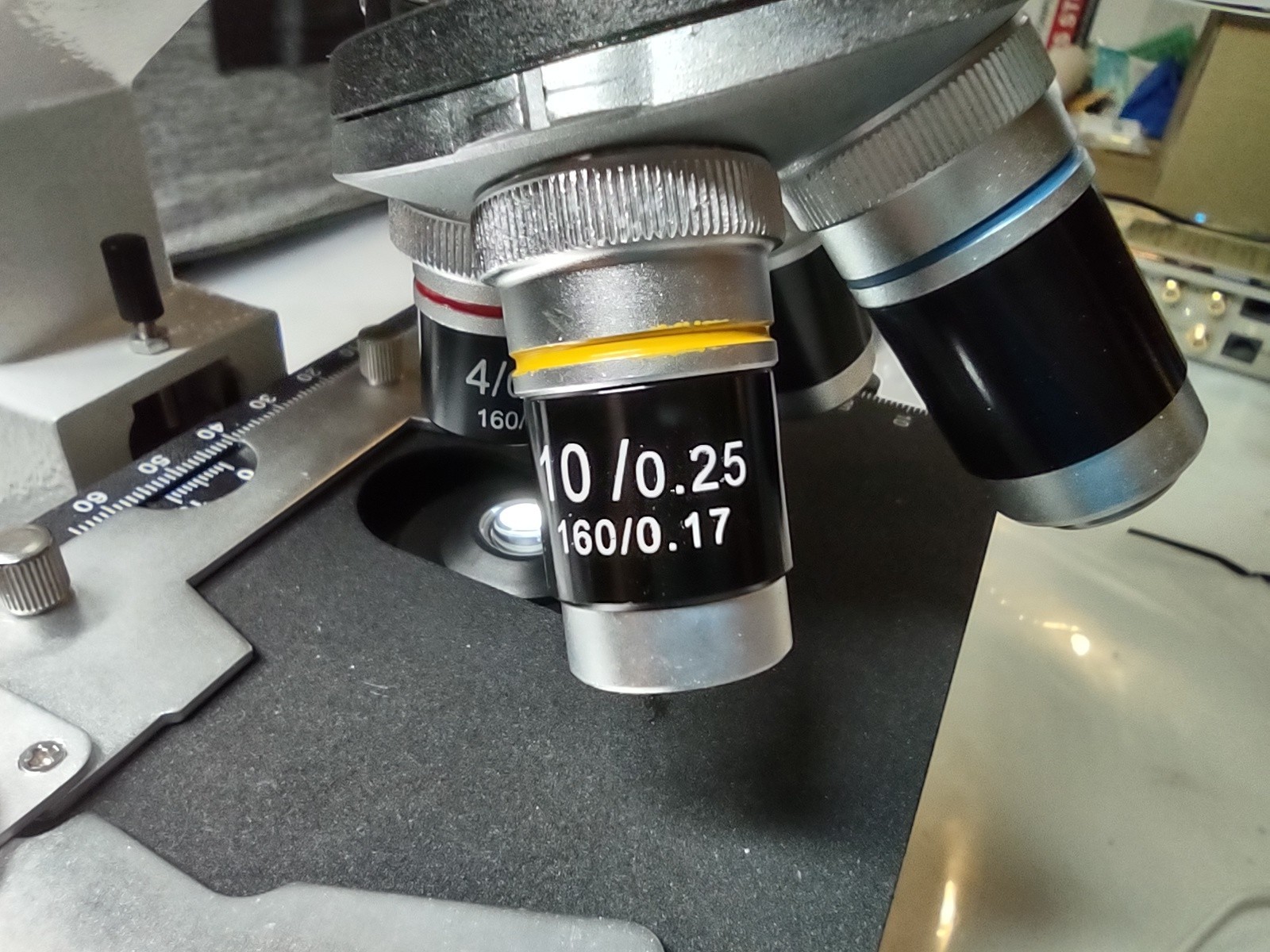 Needs calibration, Trinocular Microscope 40X-5000X Magnification ,