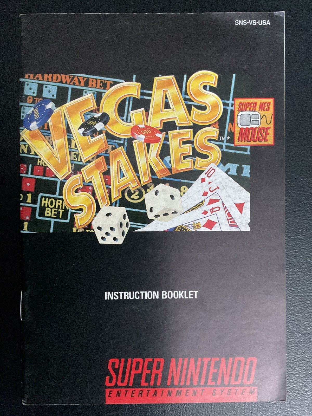 Vegas Stakes SNES Super Nintendo Instruction Manual Only