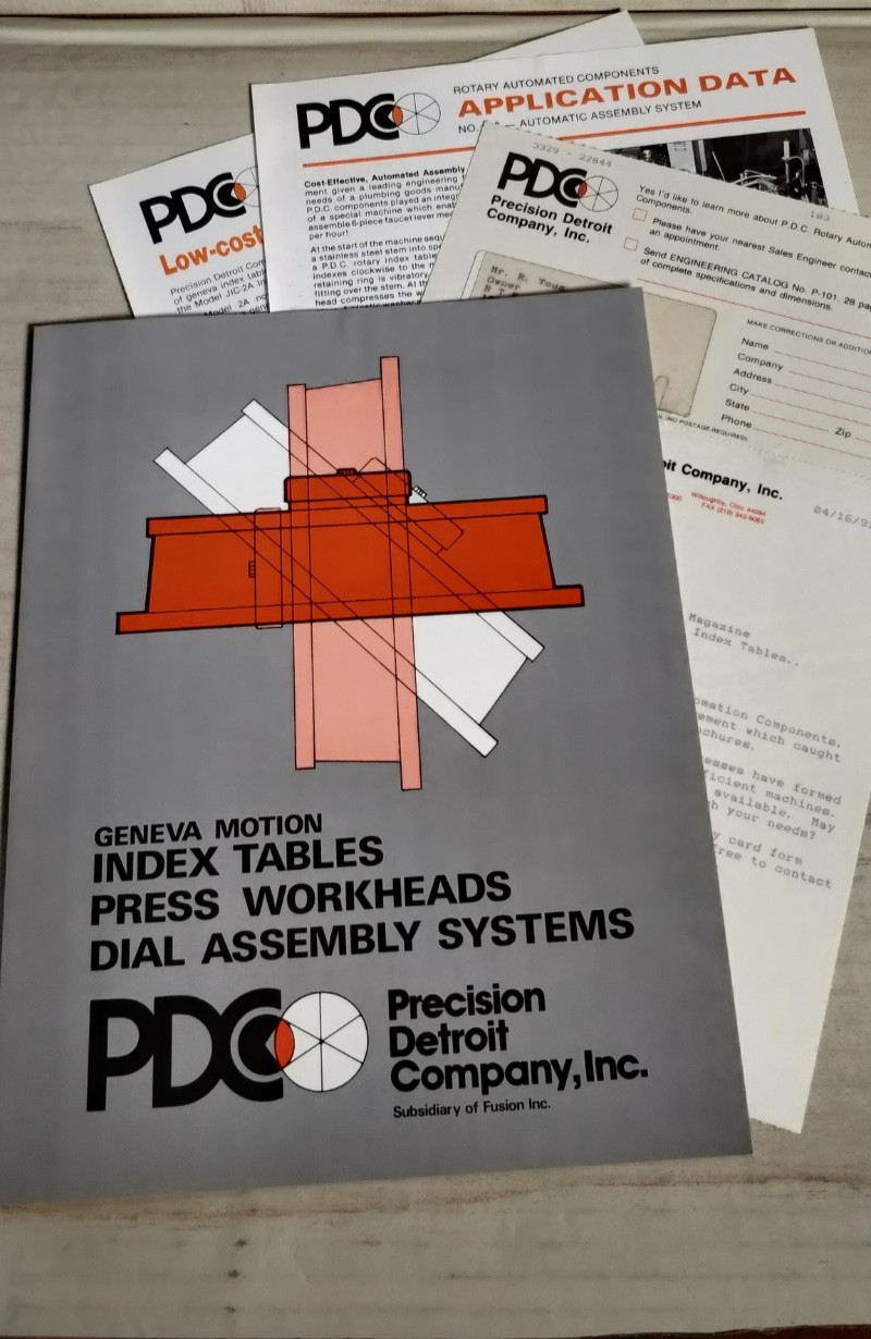 1991 Precision Detroit Company, Inc. (FUSION INC) catalog index tables  ~ C2
