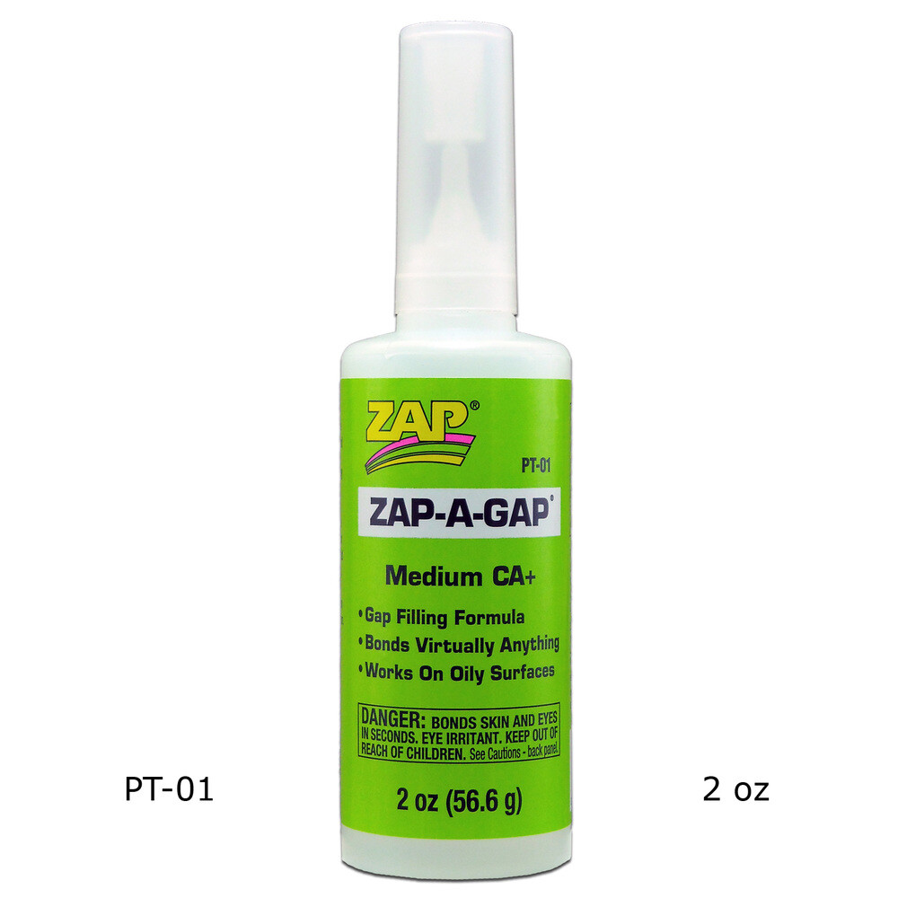 Zap-A-Gap PT01 CA+ Super Glue Medium Viscosity (2 oz / 56.6 g)