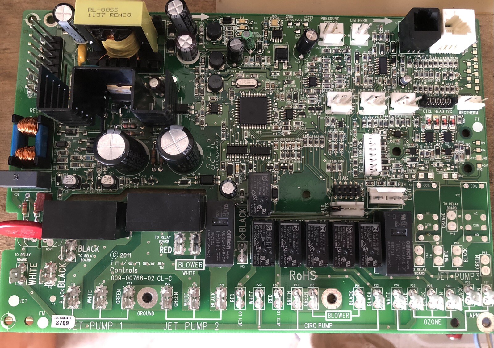 REPAIR ONLY!  Invensys 009-00768-02, 009-00768-01 CL-C Spa Control Board