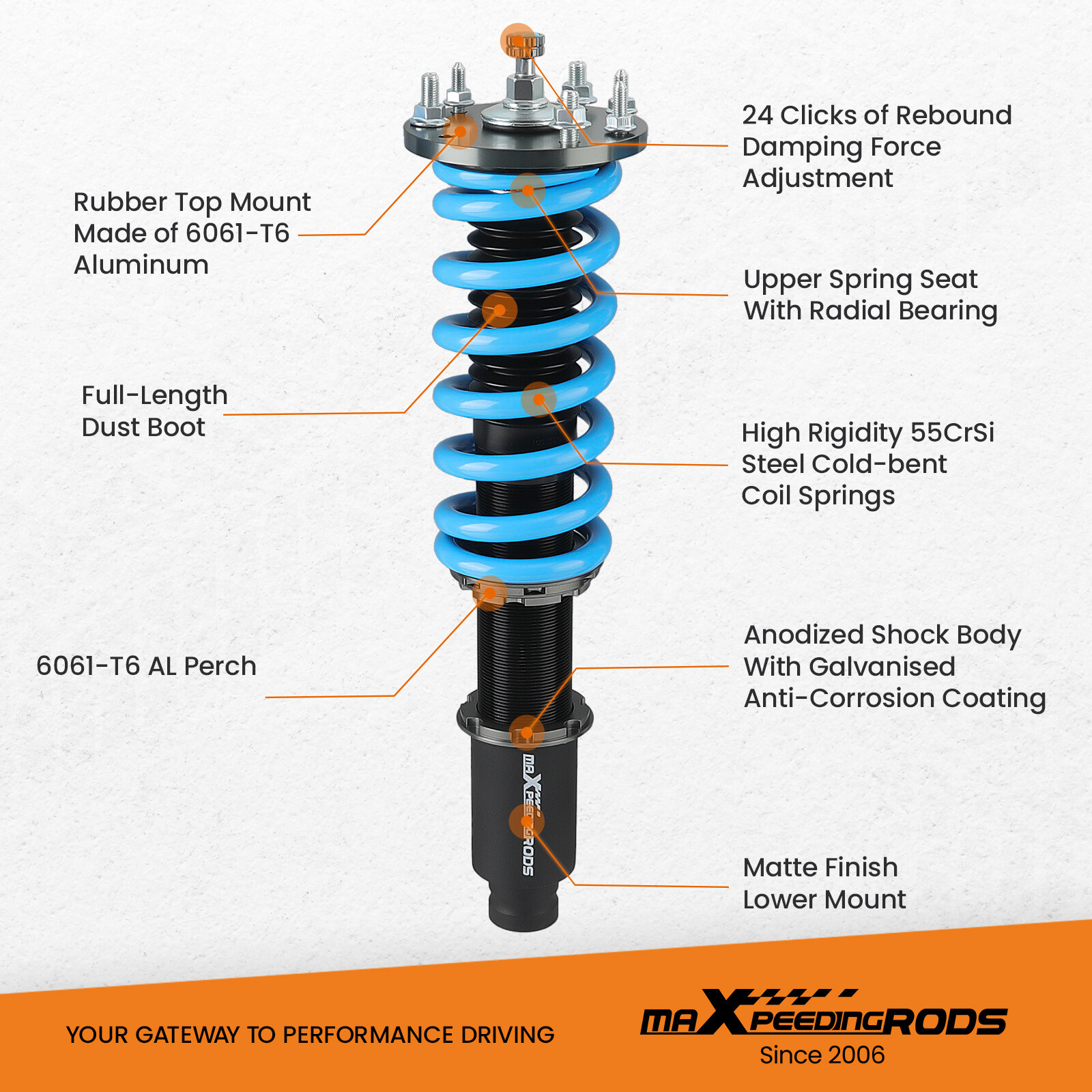 MaXpeedingrods Coilovers Lowering Kit For Honda Accord 2008-12 Acura TSX 09-14