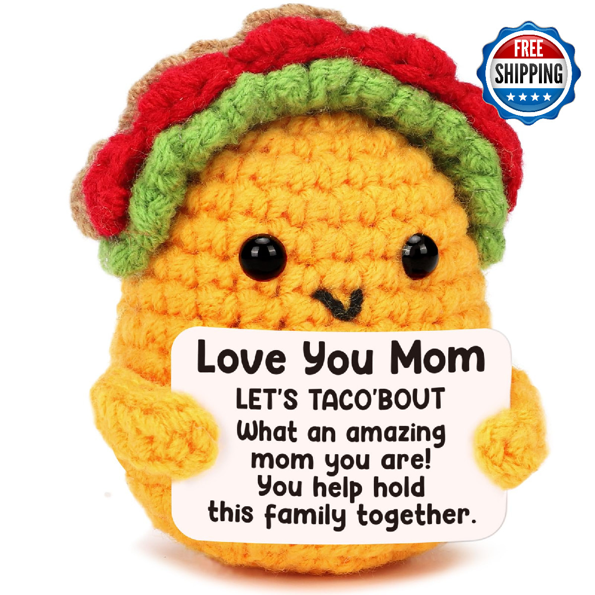 Funny Crochet Taco Gift for Mom - Birthday, Valentine's, Mother's Day Present