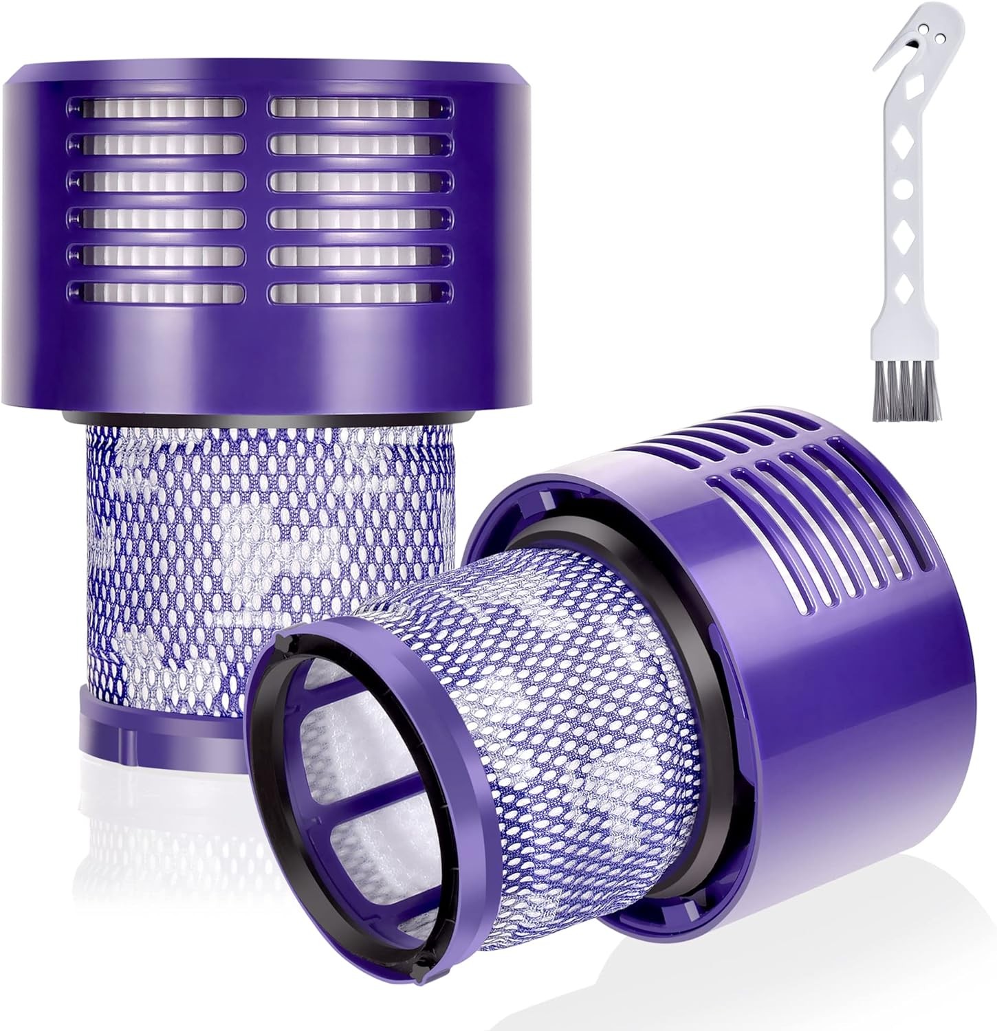 Leadaybetter 2-Pack Filters & Brush for Dyson V10 Cyclone Series SV12 (969082-01