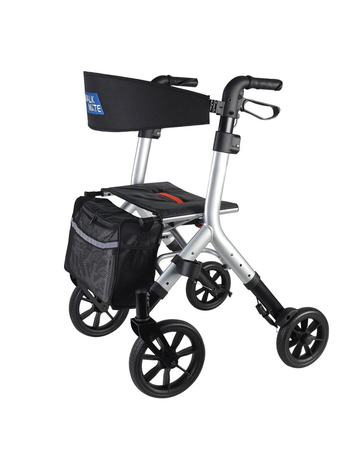WALK MATE Rollator Walker 10”Seniors Cup Holder Height Adjust Fold Lightweight N