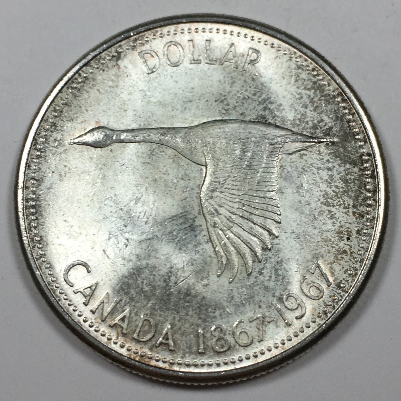 1967 Canada 80% Silver Dollar - Mint State (MS) KM#70 0.6 ASW - 8245-SF